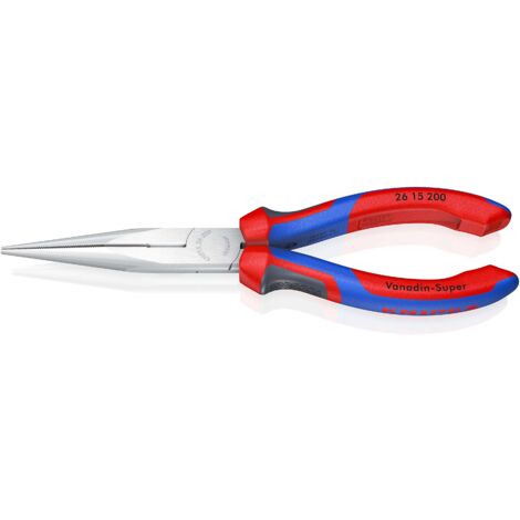 KNIPEX 26 15 200 Pince demi-ronde avec tranchant (pince bec de cigogne) avec poignées comfortables chromée 200 mm