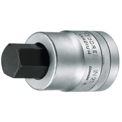 Embout de clé à douille en 21 1 pouce intérieur hexagonal SW 24 mm L.90 mm (1/4)