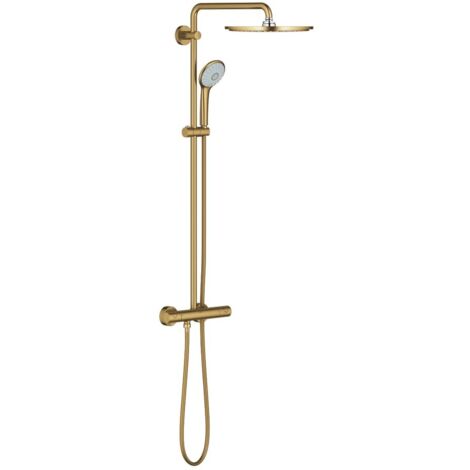 Grohe – Colonne de douche hydromassante Euphoria 310 – Thermostat mural avec aquadimmer – 3 jets Rain, Massage, SmartRain – Finition PVD