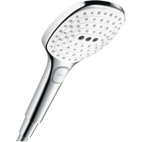Hansgrohe – Pommeau de douche RAINDANCE SELECT E 120 – 3 jets RainAir, Rain, Whirl – Débit 14,4 l/min – Surface facile à nettoyer