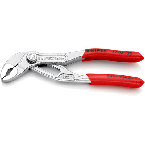 KNIPEX 87 03 125 Cobra® Pince multiprise de pointe gaines PVC anti-dérapantes chromée 125 mm