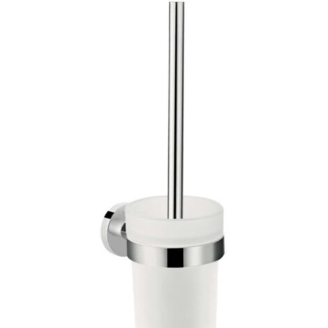 Hansgrohe – Brosse de toilette murale avec support – Verre et laiton finition chrome – Matériel de fixation inclus – Pour salle de bain moderne