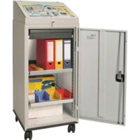 Ensemble d'armoire à outils avec dessus de bureau H1310xL500xP500mm gris clair/gris clair