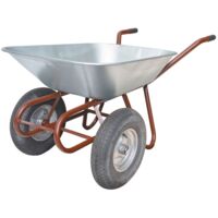 Brouette à deux roues 85l, roue pneumatique, 24kg, jante en acier avec roulements à billes