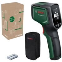 Thermomètre infrarouge Bosch AdvancedTemp (-30°C à +500°C, avec détection intégrée de moisissures et de ponts thermiques, affichage LED pour une interprétation facile, boîtier en matériau recyclé, dan