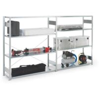 Étagère de rangement grande capacité H2000xL1700xP400mm, étagère d'extension, 4 étagères en acier galvanisé argenté
