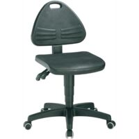 Chaise de bureau pivotante ISITEC avec roulettes, rembourrage intégral, noir, réglable de 430 à 600 mm