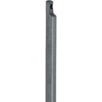 Barre de poussée avec encoche, longueur 1250 mm, diamètre 13 mm, finition brillante