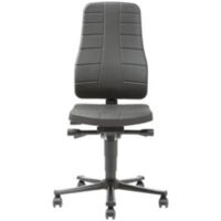 Chaise de bureau pivotante Highline avec roulettes, rembourrage intégral, noir, réglable de 450 à 600 mm
