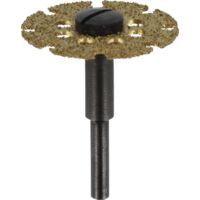 Disque à tronçonner Dremel 542 avec revêtement en carbure, disque à tronçonner pour outil rotatif pour couper et façonner le bois et le stratifié, diamètre de travail 25,4 mm, profondeur de coupe maxi