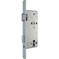 Serrure à encastrer pour porte d'entrée PZW 20/65/92/10 mm DIN R argentée ronde