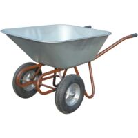 Diable à deux roues 150l, roue pneumatique, 27kg, jante en acier avec roulements à billes