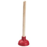 Ventouse en caoutchouc complète avec manche en bois - rouge lg 35 cm diam 115 mm - Art N° 3101