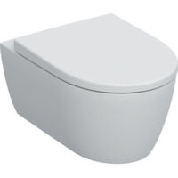 Geberit – Cuvette WC suspendu Rimfree avec siège – Fixation invisible – Chasse d'eau 4.5L – Pour réservoir encastré