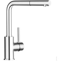 Blanco – Mitigeur de lavabo chromé Mila-S – Hauteur 200mm – Bec haut – 1 poignée – Système de fixation rapide – Adapté PMR