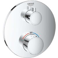 Grohe – Mitigeur de douche Grohtherm 24075 – Tête de robinet 1 sortie FMS – Arrêt de sécurité à 38 °C – Débit 27 l/min sortie B, 30 l/min sortie C
