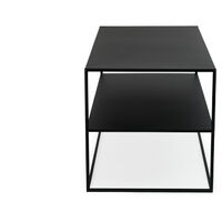 100 x 50 x 50 cm LIFA LIVING Tavolino da Salotto in Metallo Nero Tavolino da Divano Moderno Design Tavolino da Soggiorno Rettangolare con Ripiano 