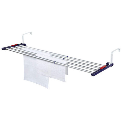 Tendedero Extensible Para Colgar Leifheit Quartett 42 - Medidas 25x55x105 Cm, Color Azul/blanco, Ahorra Espacio