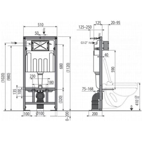 Swiss Aqua Technologies Frame + SAT Infinitio Rimless toilet + Softclose seat + White plate (SMARTK-Infinitio-M270)