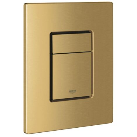 Grohe Toilet set Grohe 0.82m low height Rapid SL frame + Black SAT rimless bowl + Grohe brushed gold flush plate