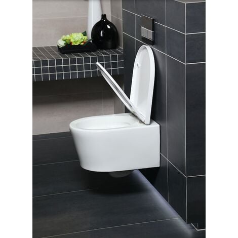 Grohe Toilet Pack Rapid SL Frame + SAT Rimless Toilet + Brushed Hard Graphite Flush Plate (RapidSLSAT-AL0)
