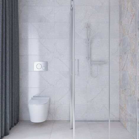 Grohe Toilet Pack Grohe Rapid SL Frame + Brevis Rimless Toilet + Grohe Brushed Hard Graphite Flush Plate (RapidSLBrevis-AL0)