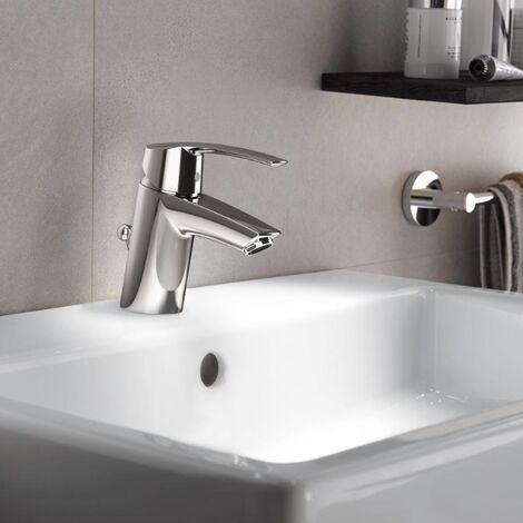 Grohe QuickFix Start - Basin Mixer With Push-Open Waste, Chrome - View #7