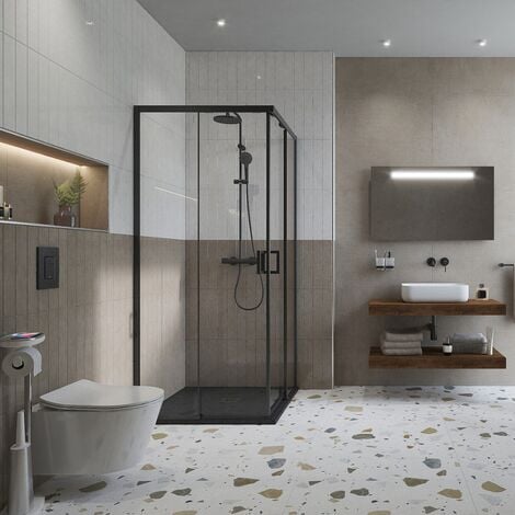 Grohe Toilet Pack Rapid SL Frame + SAT Brevis Rimless Toilet with Soft-Close Seat + Matt Black Flush Plate (RAPIDSL-BREVIS-KF0)