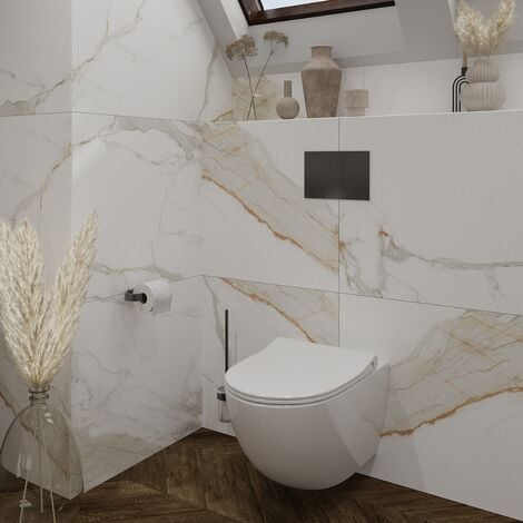 Grohe Toilet Pack Rapid SL Frame + SAT Infinitio Rimless Toilet + Matt Black Flush Plate  (RSLINFIKF0)