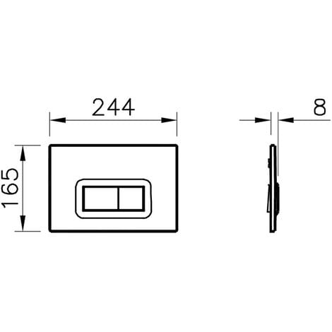 Vitra Loop R Dual Flush Plate, Glossy White (740-0600)
