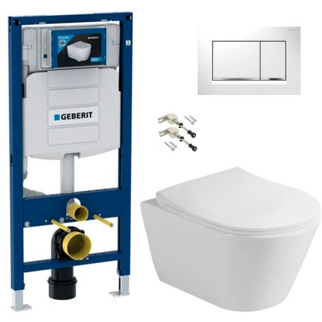 Geberit UP320 Toilet Frame + Lucco Avva rimless bowl+ Softclose seat