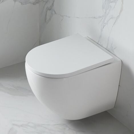 Geberit Duofix Toilet Frame + Swiss Aqua Technologies rimless + SoftClose seat + white plate (FUSIONGEB3)