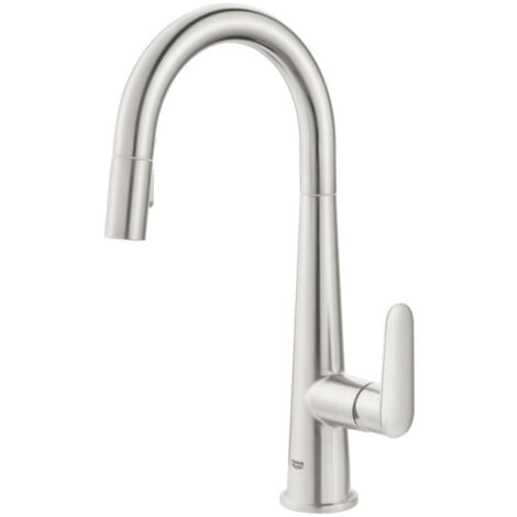 Grohe Veletto single lever sink tap, stainless steel (G30419DC0)