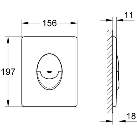 Grohe Skate Air WC flush plate, Chrome (38505000)