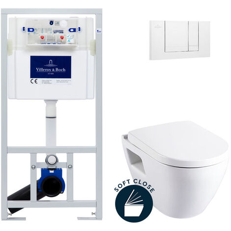 Villeroy & Boch Serel SM10 Toilet Frame set + Softclose seat + White plate (ViConnectSM10-2)