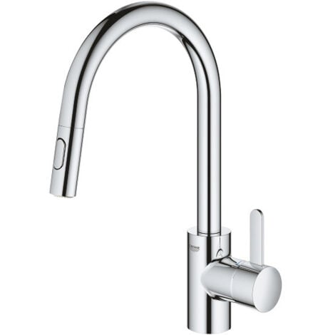 Grohe Eurosmart Cosmopolitan Single-lever Kitchen mixer with pull-out 2 jets, Gooseneck, Chrome (31481001)