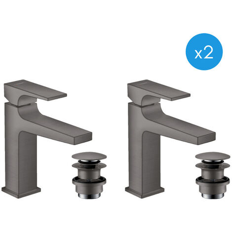 Hansgrohe Metropol Set of 2 washbasin mixers with Push-Open waste ...