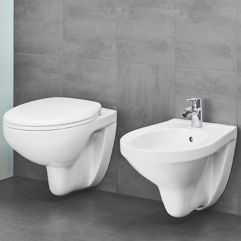 Grohe Bau Ceramic Wall hung WC set, Alpine White (39351000)