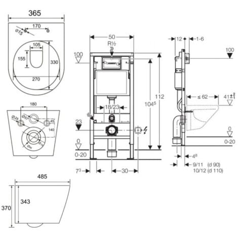 Geberit Toilet Frame + Swiss Aqua Technologies Infinitio Rimless toilet + Alpine white plate (INFINITIOGEB1)