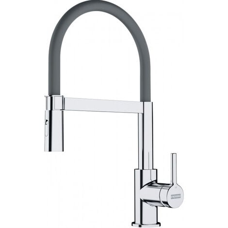 Franke Lina Semi-Pro Kitchen Mixer Tap, 205 x 410 mm, with pull-out spray, Chrome/Grey (115.0626.087)