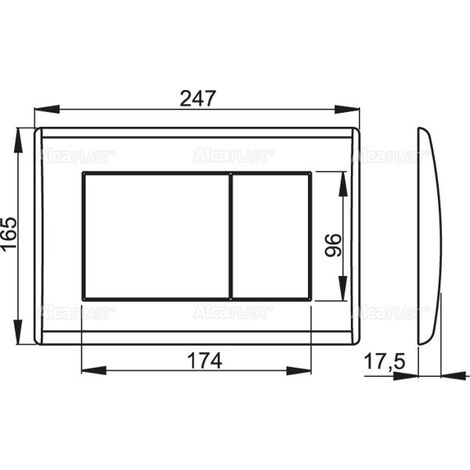 Alca Flush plate for wall-hung toilets, Chrome polished (m271)