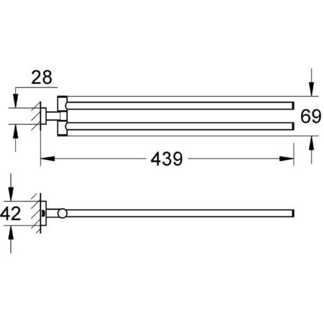 Grohe Essentials Cube Towel bar, chrome (40624001)