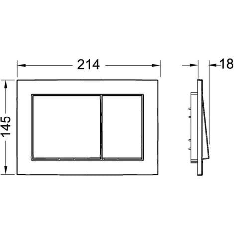Tece TECEbase dual flush control plate, White (9240700)