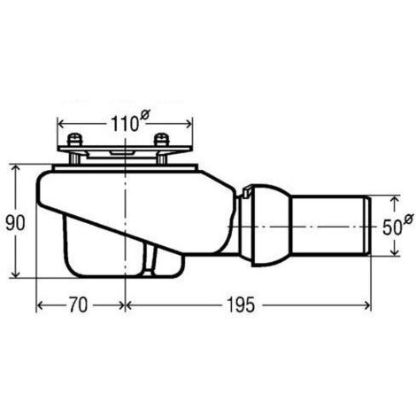 Villeroy & Boch Tempoplex Plus 90 afvoer, afvoergarnituur voor douche en bad, afvoer met een diameter van 90 mm, badkameraccessoire, reserveonderdeel, 140 x 270 x 140 mm, rond