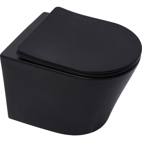 Grohe Rapid SL frame + Infinitio rimless toilet, matt black + Softclose seat + Matt black flush plate (RSLBLINFIKF0)