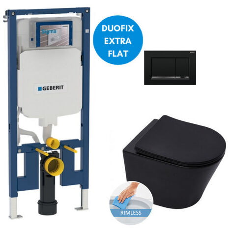 Geberit Toilet set UP720 frame + SAT Infinitio rimless WC matt black ...