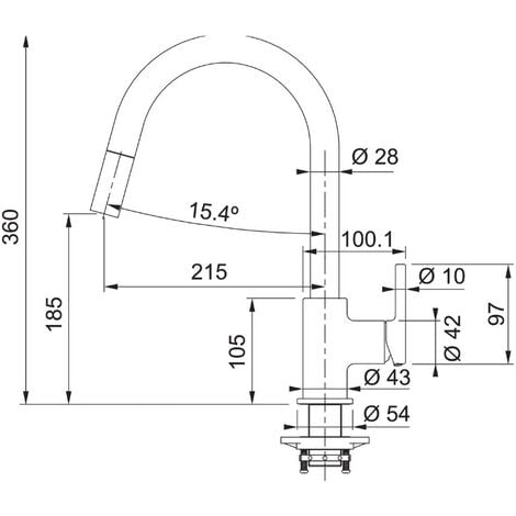 Franke Lina - Kitchen mixer 215x360mm, Pull-out spray, Spout rotation 150, Fragranit, Black matt (115.0626.053)