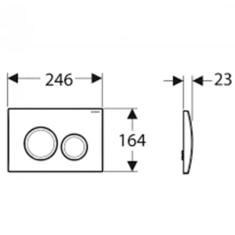 Geberit Delta20 Flush plate for dual flush, matt chrome (115.127.46.1)
