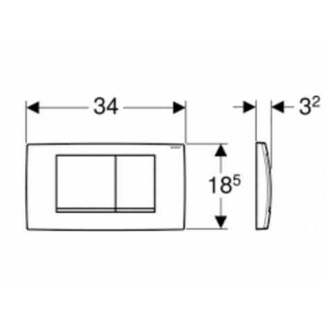 Geberit Twinline30 Flush plate for dual flush, white/chrome  (115.899.kj.1)
