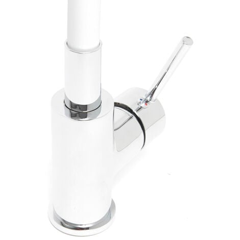 Siko Shape Memory Kitchen Mixer Tap, pull-out spray, Flexible White silicone spout (SIKOBSLPRO290B2F)